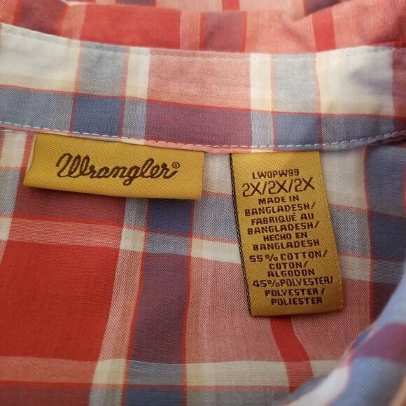 Wrangler Plaid Button Down Shirt (size 2XL) - Picture 5 of 5